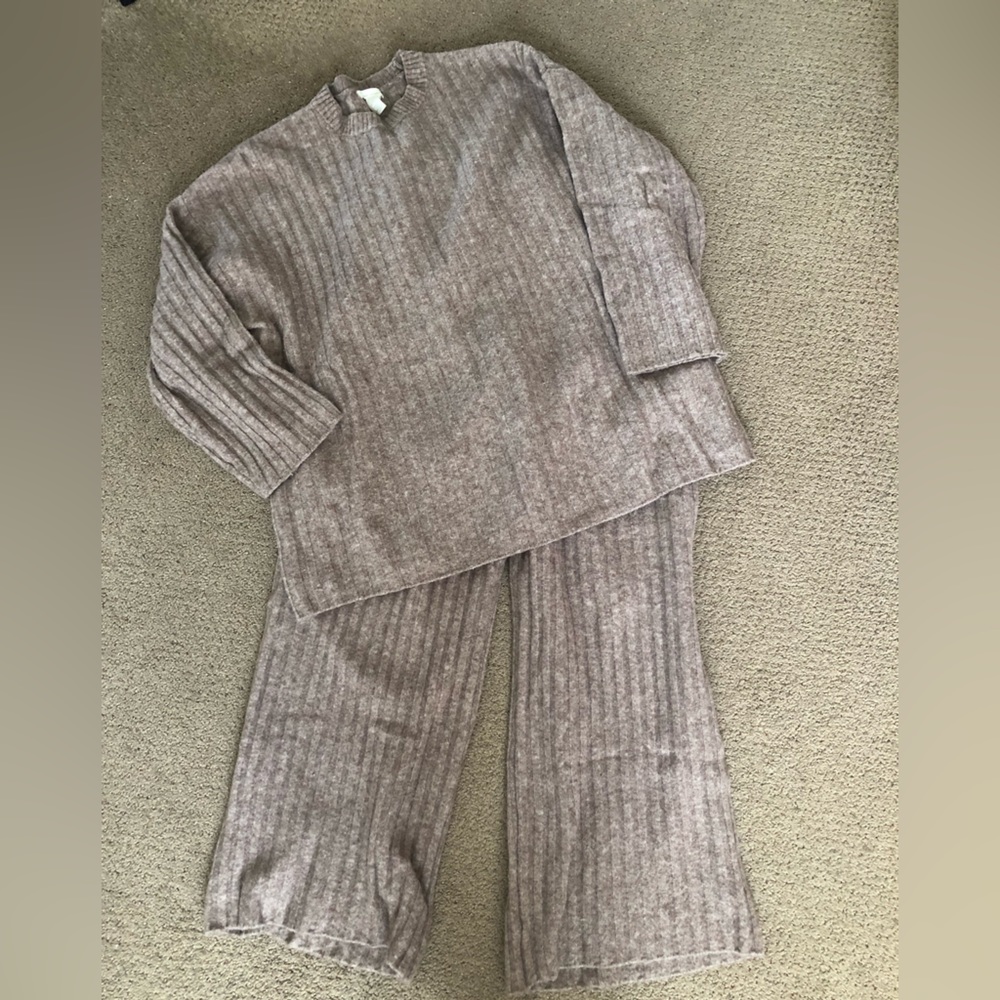 H&M Mama Maternity rib-knit wool blend sweater and pant co-ord